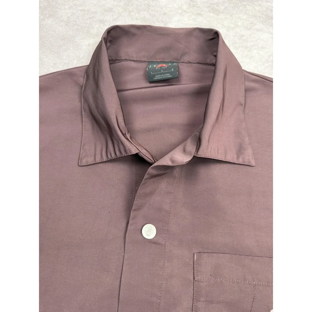 Jordan x A Ma Maniére Shirt Mens Large Maroon Snap Front Short Sleeve DV7460-263